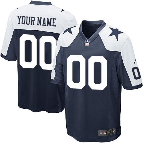 Youth Elite Nike Jersey Navy Blue Alternate - Customized Throwback NFL Dallas Cowboys